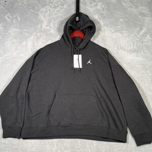 Jordan Hoodie Womens XL Black Loose Fit Pullover Jumpman DQ4458-010 Brooklyn‎